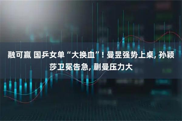 融可赢 国乒女单“大换血”! 曼昱强势上桌, 孙颖莎卫冕告急, 蒯曼压力大